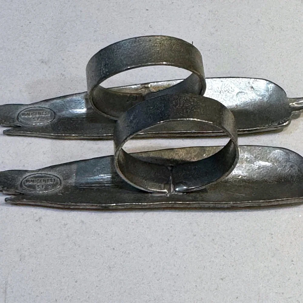 Maugenest SF Vtg Corn on the Cob‎ Enamel Napkin Rings Set of 2 Farmhouse Decor